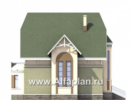 «Барби-Холл»  - проект трехэтажного дома, с полукруглым эркером - превью фасада дома