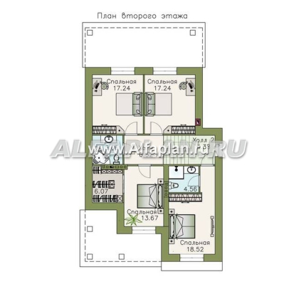 Проекты домов Альфаплан - «Белая ночь»- дом с цокольным этажом для большой семьи - превью плана проекта №3
