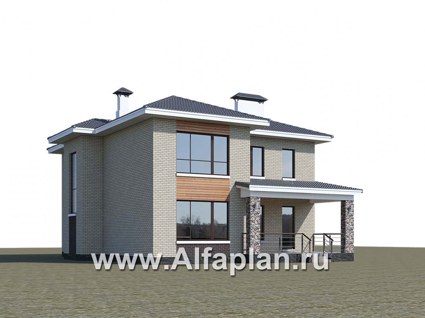 Проекты домов Альфаплан - «Формула успеха» - загородный дом с удобной планировкой - дополнительное изображение №1