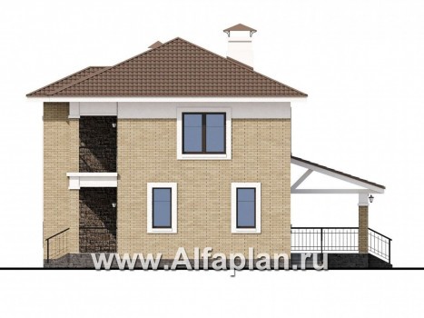 Проекты домов Альфаплан - «Топаз» - проект дома с открытой планировкой - превью фасада №2