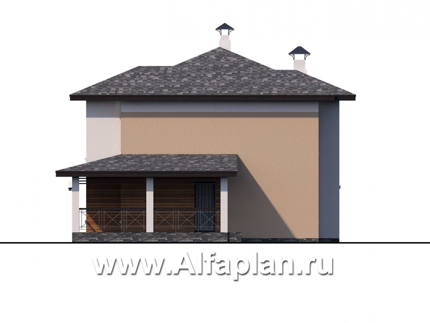 Проекты домов Альфаплан - «Стимул» - рациональный загородный дом - изображение фасада №2