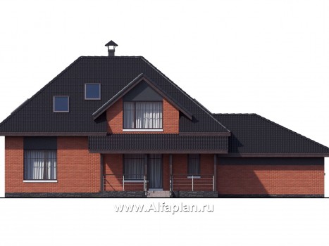 «Кассиопея» - проект дома с мансардой, с террасой, в современном стиле, сауна, гараж на 2 авто - превью фасада дома