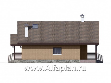 Проекты домов Альфаплан - «Моризо» - шале с двусветной гостиной - превью фасада №3