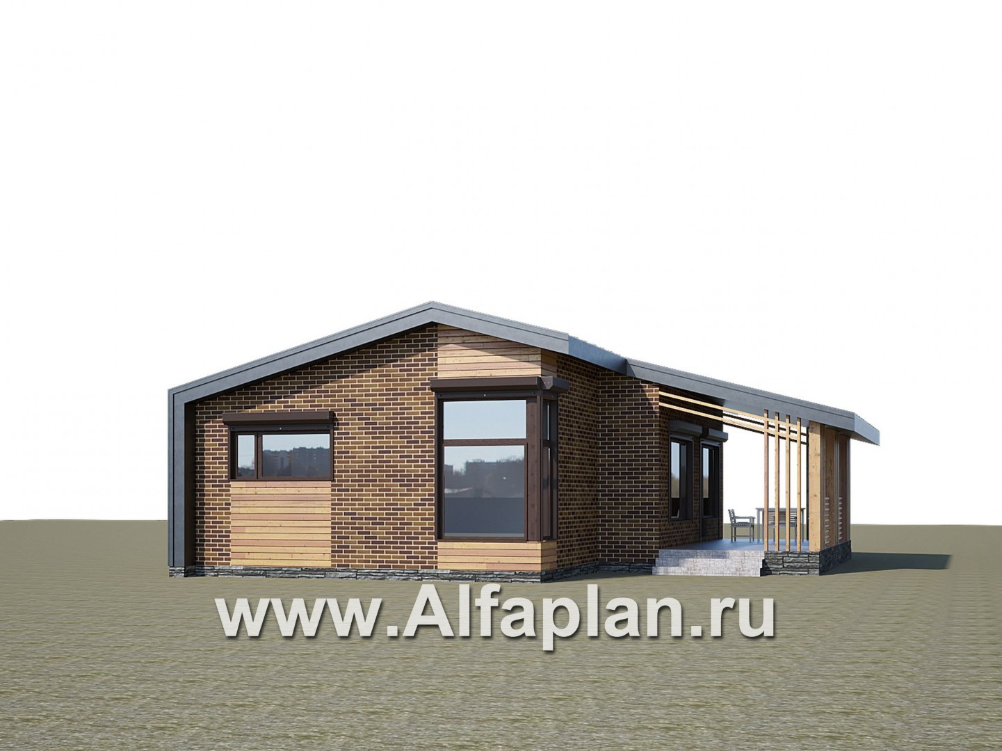 Проекты домов Альфаплан - «Омикрон» - современный каркасный дом для загородной жизни - дополнительное изображение №1