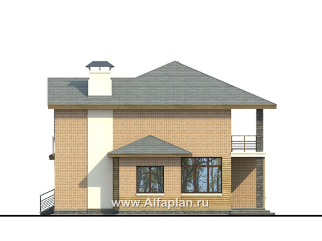 Проекты домов Альфаплан - «Оникс» - компактный двухэтажный дом для небольшого участка - превью фасада №2