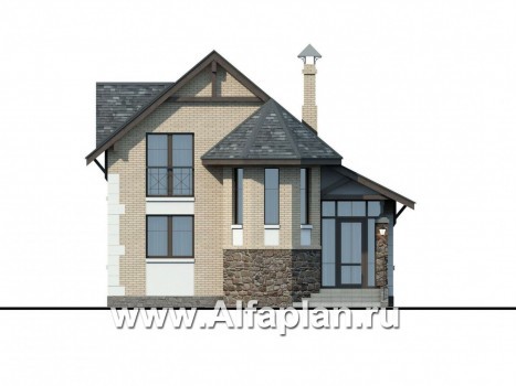 Проекты домов Альфаплан - Компактный дом для маленького участка - превью фасада №1