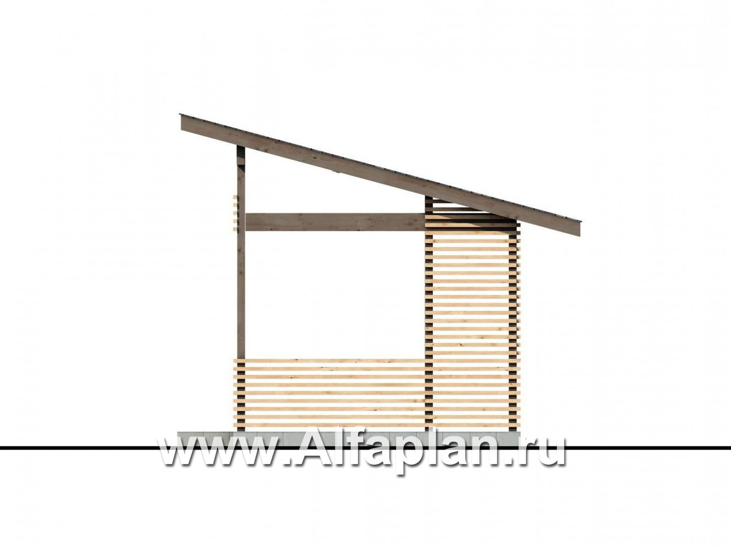 Проекты домов Альфаплан - Летняя кухня, современная элегантная беседка - изображение фасада №2