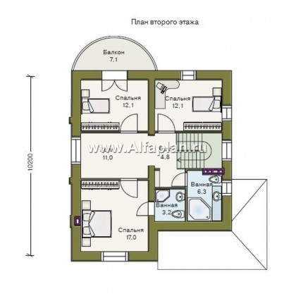 Проекты домов Альфаплан - «Ретростилиса» - проект экономичного дома для небольшого участка - превью плана проекта №2