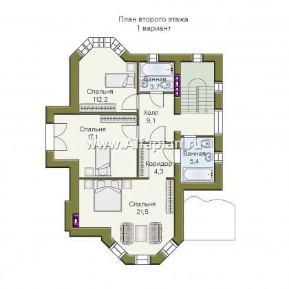 Проекты домов Альфаплан - «Фортуна» - экономичный и компактный загородный дом - превью плана проекта №2