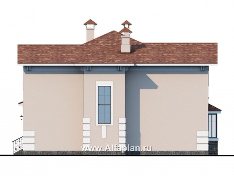 «Белоостров» - проект двухэтажного дома, планировка с кабинетом на 1 эт, с террасой - превью фасада дома