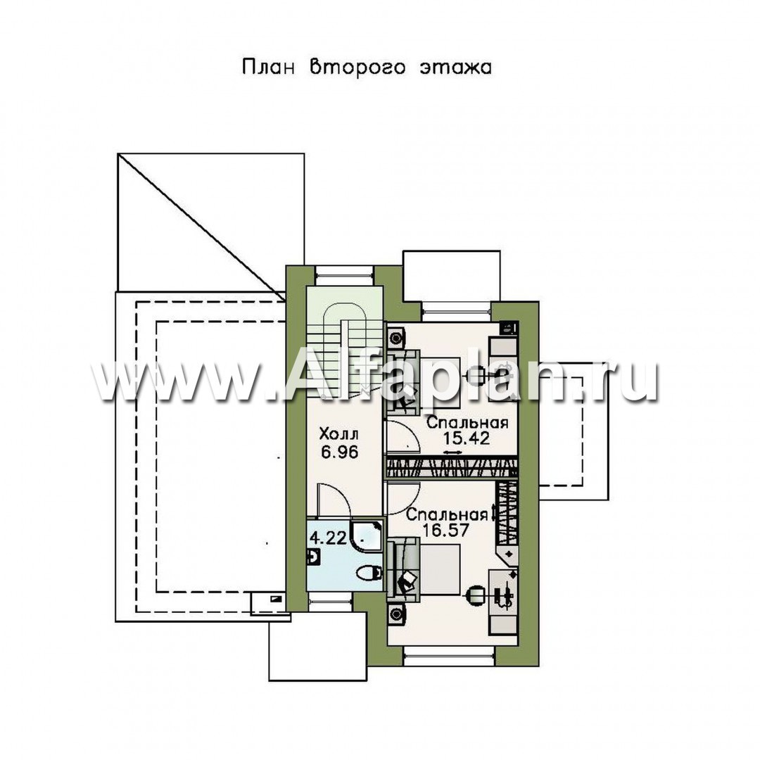 Проекты домов Альфаплан - Кирпичный дом «Прагма» для небольшой семьи - план проекта №2
