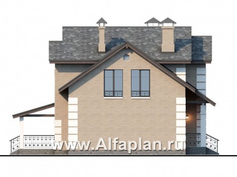 Проекты домов Альфаплан - «Verum»- компактный коттедж с удобным планом - превью фасада №3