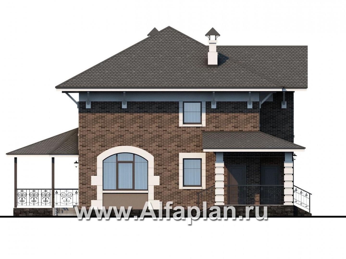 Проекты домов Альфаплан - «Фея сирени» — изящный дом для небольшого участка - изображение фасада №3