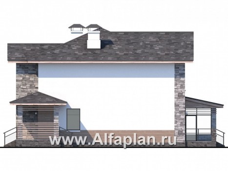 «Снежная страна» - проект двухэтажного дома с террасой - превью фасада дома