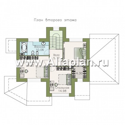 Проекты домов Альфаплан - «Высокий горизонт» - идеальный план дома на 150 квадратов - превью плана проекта №2