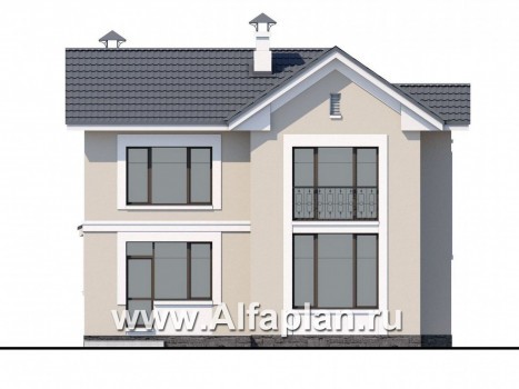 «Веста» - проект двухэтажного дома, с эркером, планировка с гостевой на 1 эт - превью фасада дома