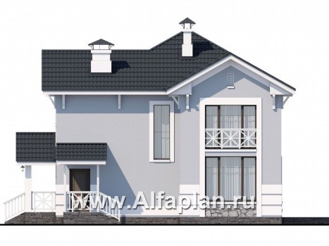 Проекты домов Альфаплан - «Линия жизни»  - удобный дом для небольшой семьи - превью фасада №2