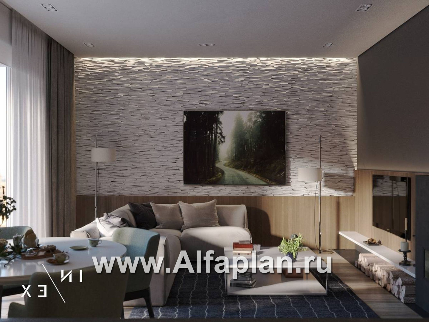 Проекты домов Альфаплан - «Виньон» - дачный дом с большой террасой - дополнительное изображение №8