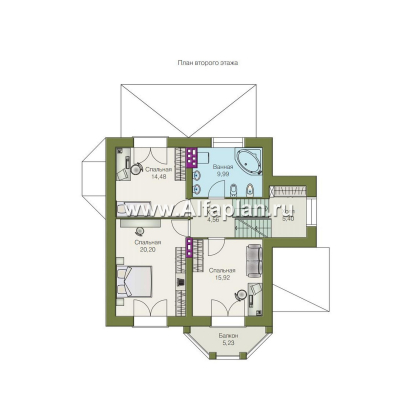 Проекты домов Альфаплан - «Лаура»- трехэтажный загородный дом с террасой - превью плана проекта №3
