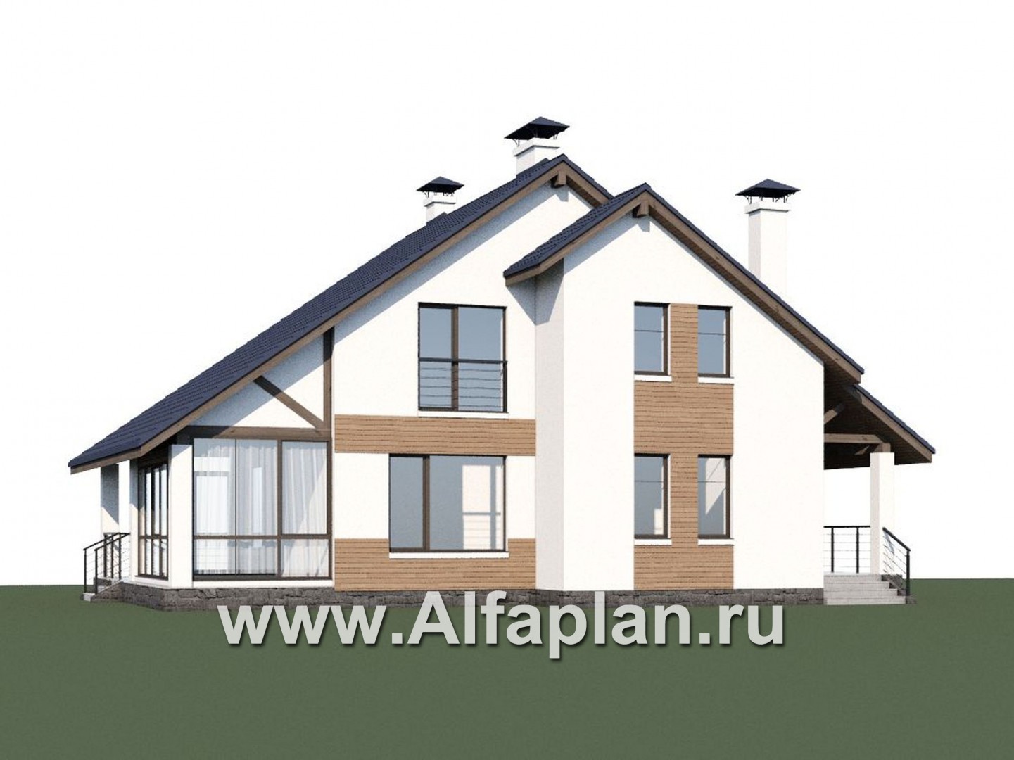 Проекты домов Альфаплан - «Счастье рядом» - современный дом с комфортной планировкой - дополнительное изображение №1