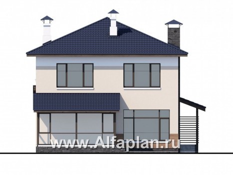 «Преимущество» - проект двухэтажного дома, с террасой, в современном стиле - превью фасада дома