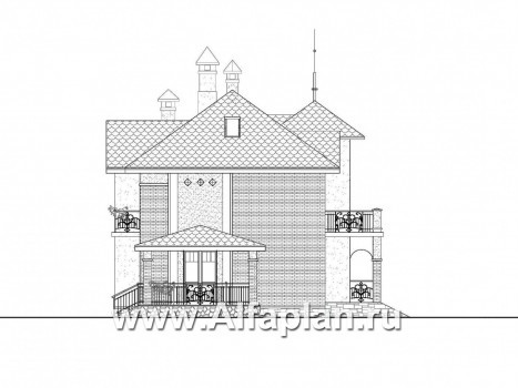 «Разумовский» - проект двухэтажного дома, с террасой, с балконом, с гаражом на 2 авто - превью фасада дома