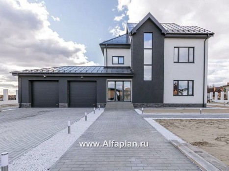 Проекты домов Альфаплан - «Дипломат Плюс» - дом с бильярдной и гаражом на два автомобиля - превью дополнительного изображения №1