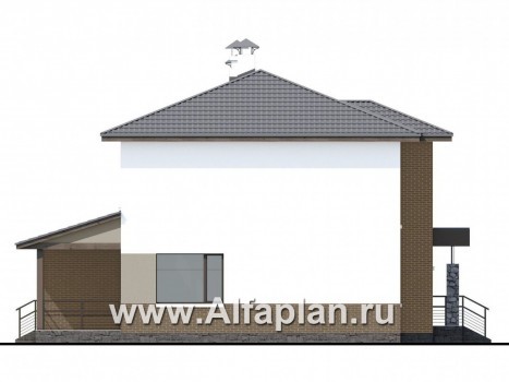Проекты домов Альфаплан - «Приоритет» - экономичный и комфортный современный дом - превью фасада №3