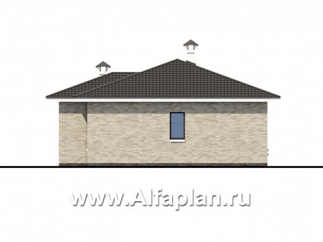 Проекты домов Альфаплан - «Терпсихора» - современный одноэтажный коттедж с террасой - превью фасада №4