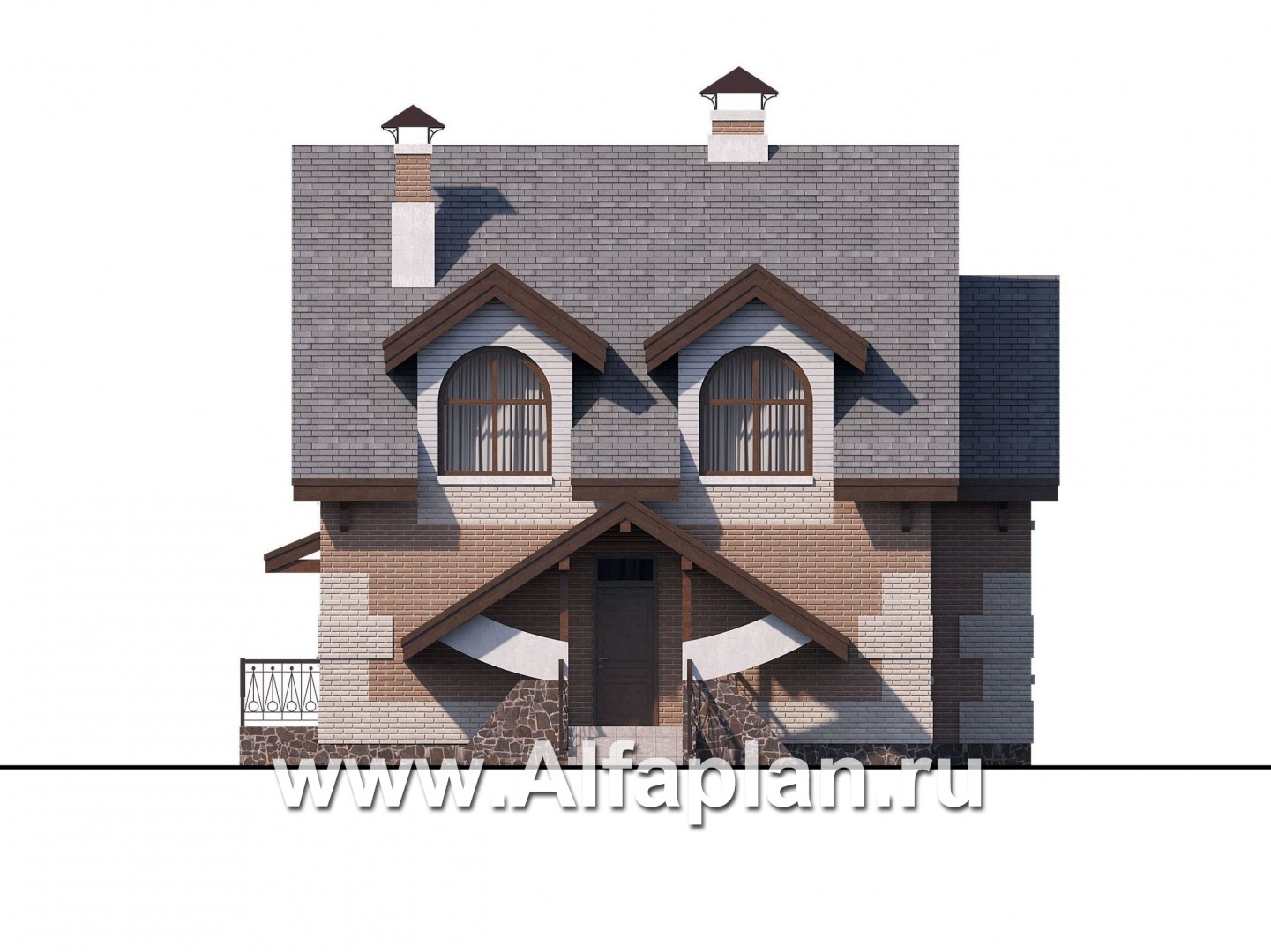 Проекты домов Альфаплан - «Улыбка» - компактный загородный дом - изображение фасада №1