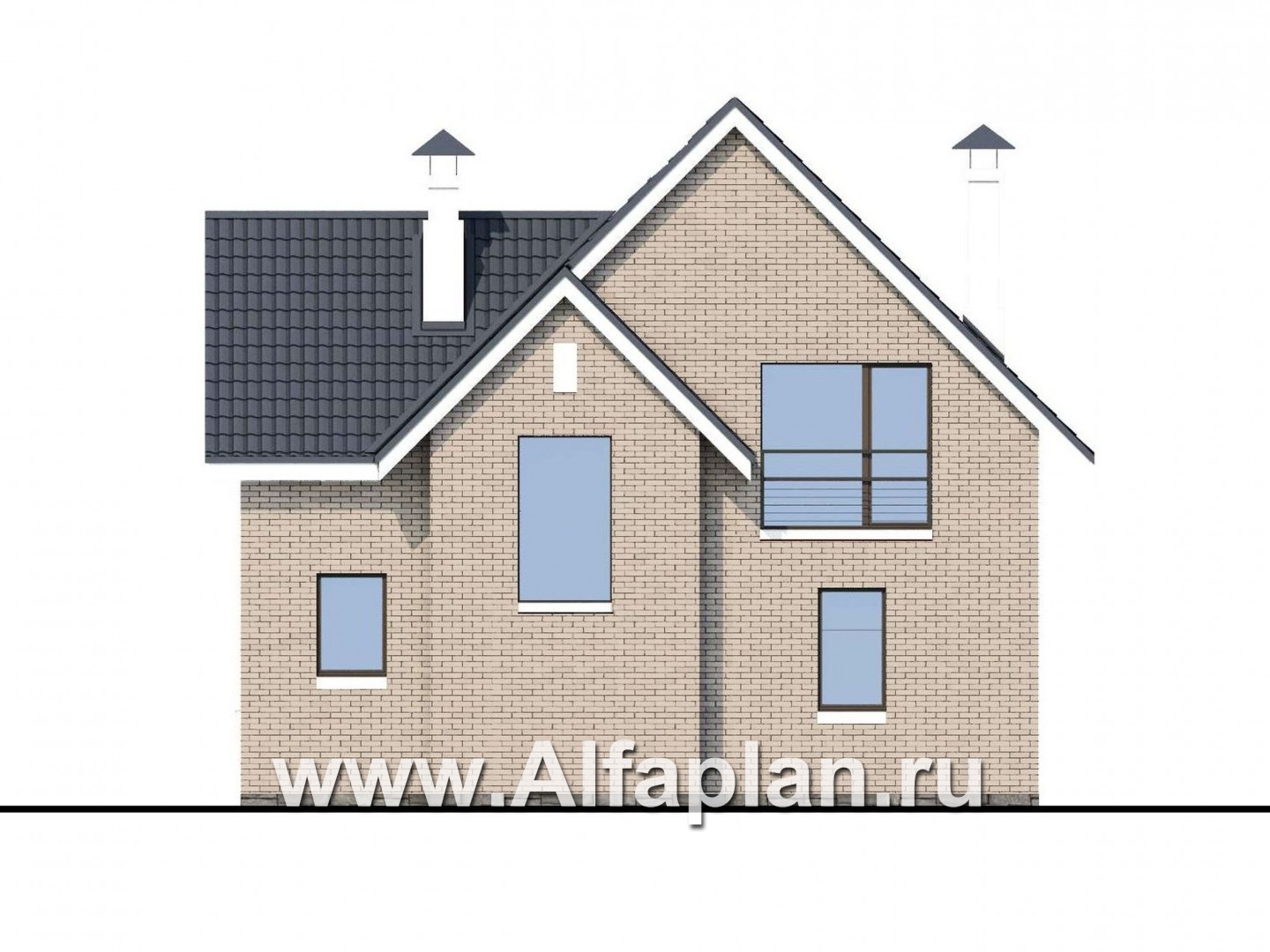 Проекты домов Альфаплан - «Сапфир» - недорогой компактный дом для маленького участка - изображение фасада №4