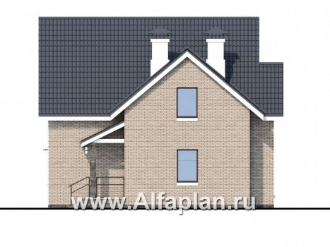 Проекты домов Альфаплан - «Сапфир» - недорогой компактный дом для маленького участка - превью фасада №2