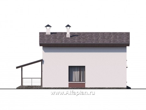 Проекты домов Альфаплан - «Арс» - дом с односкатной кровлей для узкого участка - превью фасада №3