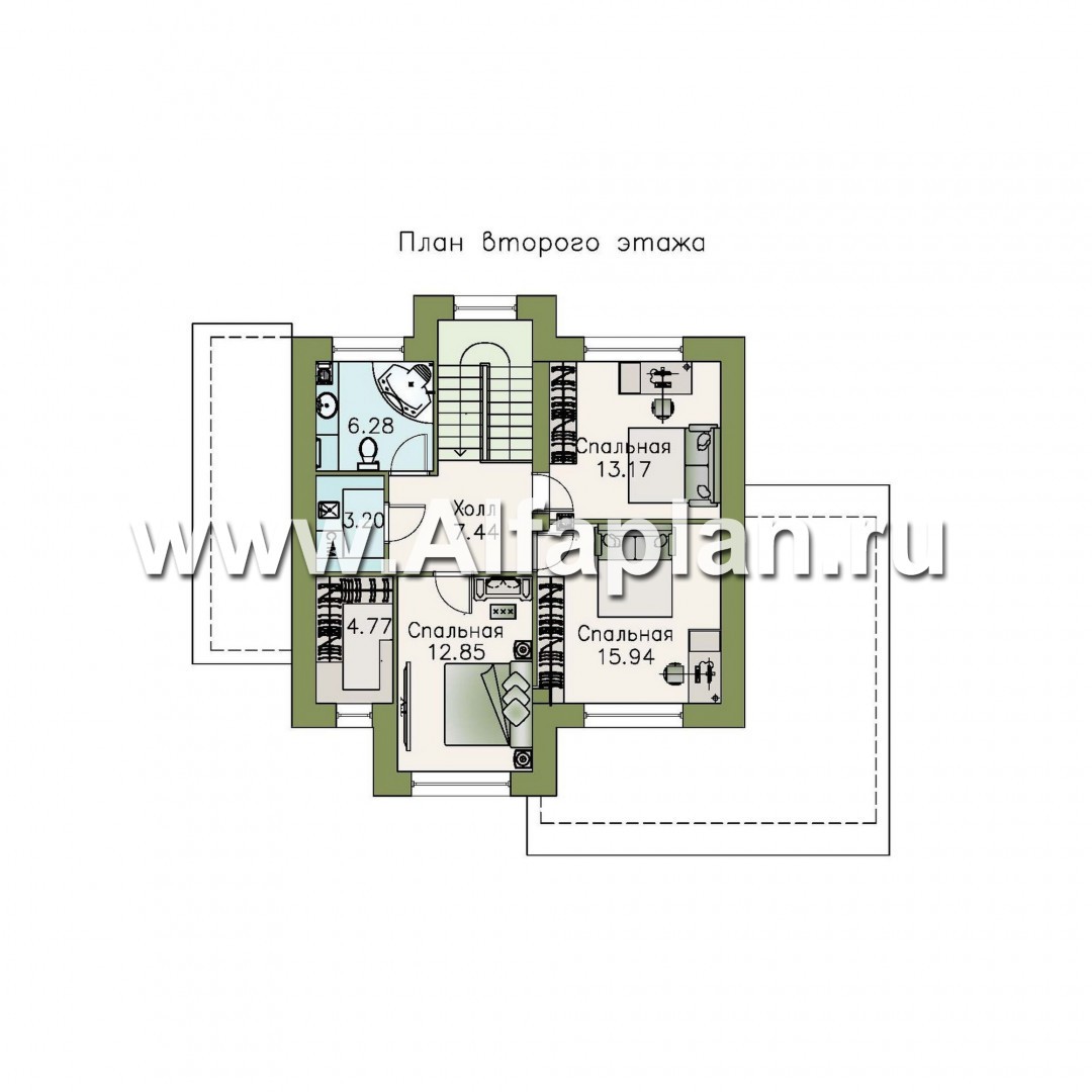 Проекты домов Альфаплан - 792А «Стимул» - проект стильного двухэтажного дома - изображение плана проекта №2