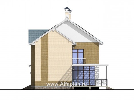 Проекты домов Альфаплан - «Дипломат» - загородный дом с бильярдной - превью фасада №3