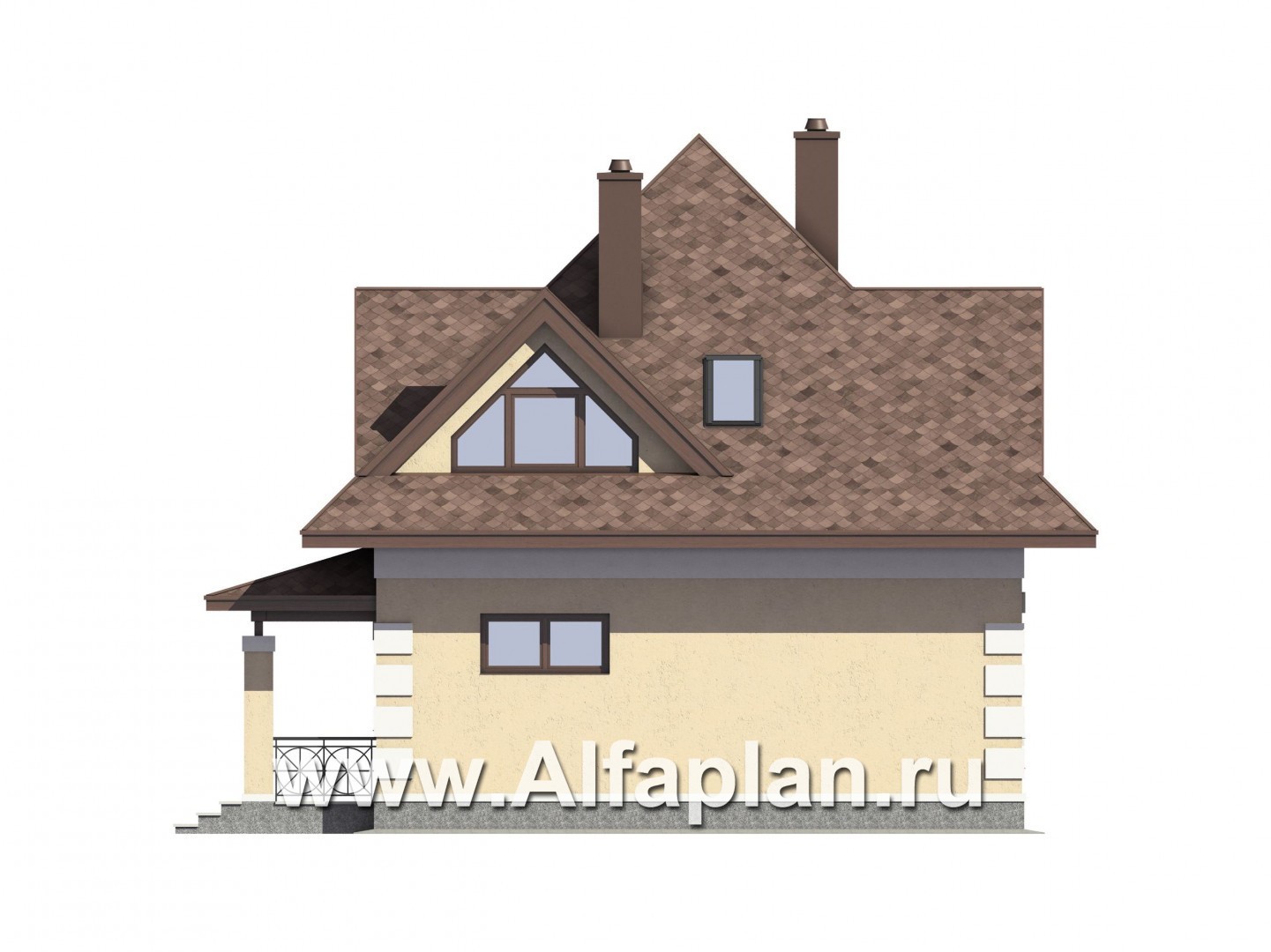 Проекты домов Альфаплан - Проект экономичного дома для маленького участка - изображение фасада №4