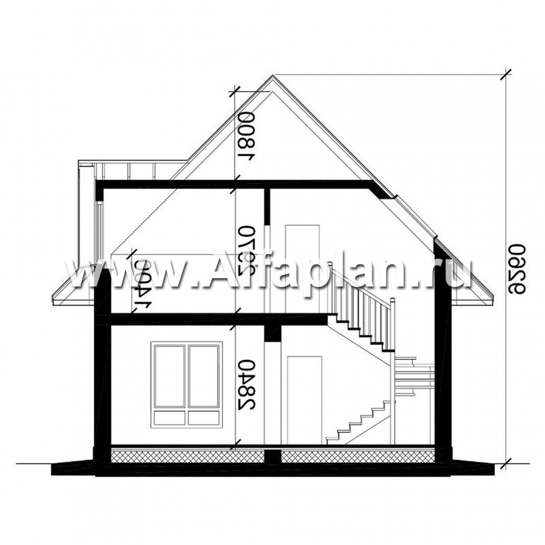 Проекты домов Альфаплан - Проект экономичного дома для маленького участка - план проекта №3