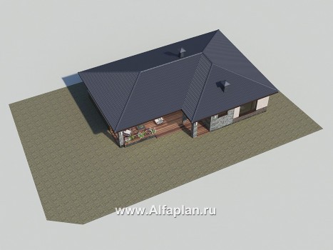 Проекты домов Альфаплан - «Алазея» - просторный одноэтажный дом с сауной и террасой - превью дополнительного изображения №4