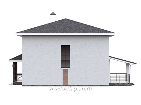 Проекты домов Альфаплан - "Антропный принцип" - проект экономичного дома со вторым светом из газобетона - превью фасада №2
