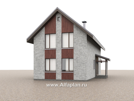Проекты домов Альфаплан - "Мой путь" - проект дома из кирпича, 2 этажа, с террасой и с 5-ю спальнями - превью дополнительного изображения №2
