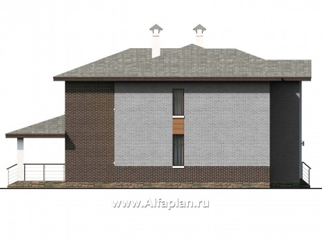 «Высшая лига» - проект двухэтажного дома, планировка с 2-я спальнями на 1эт, с игровой - превью фасада дома