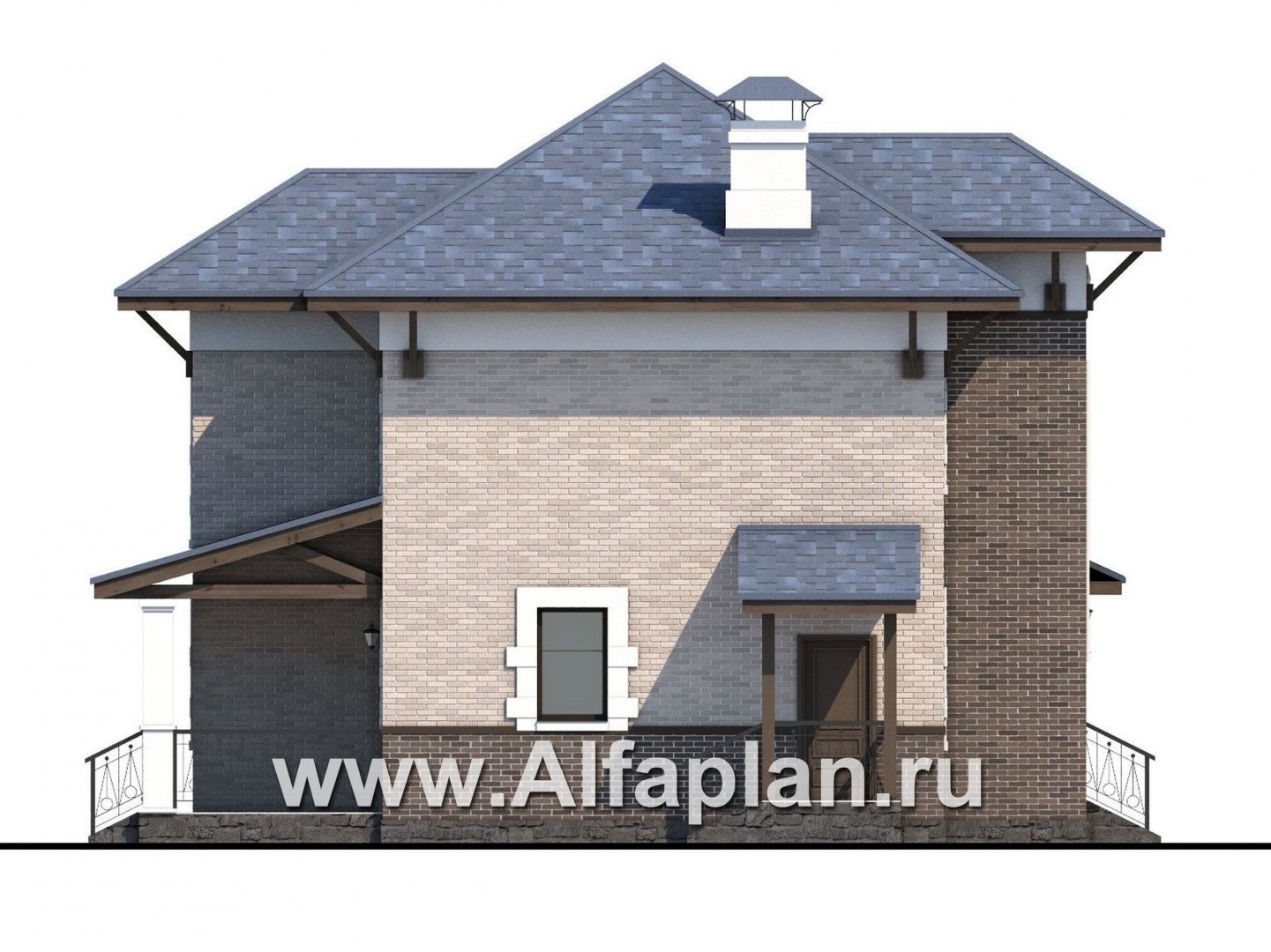 Проекты домов Альфаплан - «Виконт» - двухэтажный дом с отличной планировкой - изображение фасада №3