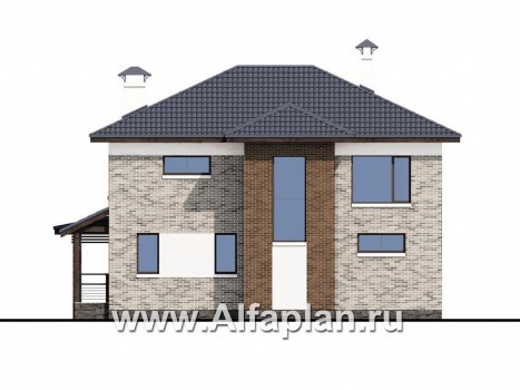 Проекты домов Альфаплан - «Высокий горизонт» - идеальный план дома на 150 квадратов - превью фасада №4