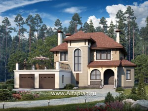 Проекты домов Альфаплан - «Маленький принц»- комфортабельный двухэтажный дом с террасой над гаражом - превью основного изображения