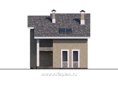 Проекты домов Альфаплан - «Ижора» - небольшой классический дом с двускатной кровлей - превью фасада №2
