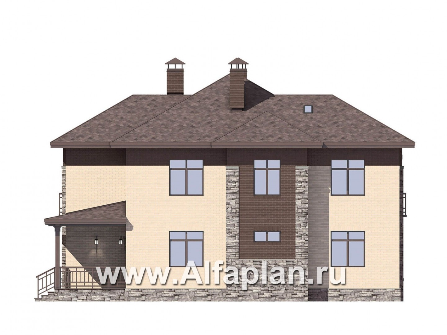 Проекты домов Альфаплан - Двухэтажный коттедж c удобной планировкой - изображение фасада №3