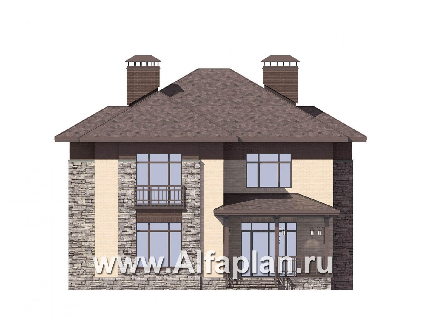 Проекты домов Альфаплан - Двухэтажный коттедж c удобной планировкой - изображение фасада №4