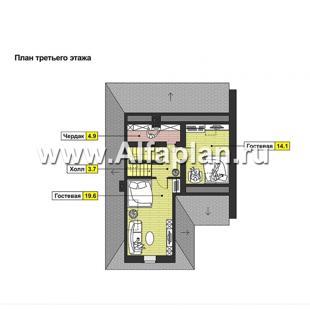 Проекты домов Альфаплан - Коттедж в английском стиле - изображение плана проекта №3
