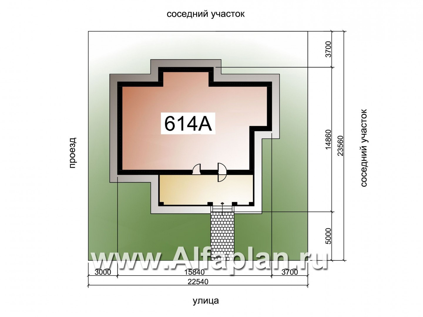 Проекты домов Альфаплан - «Талия» - современный одноэтажный коттедж с террасой - дополнительное изображение №1