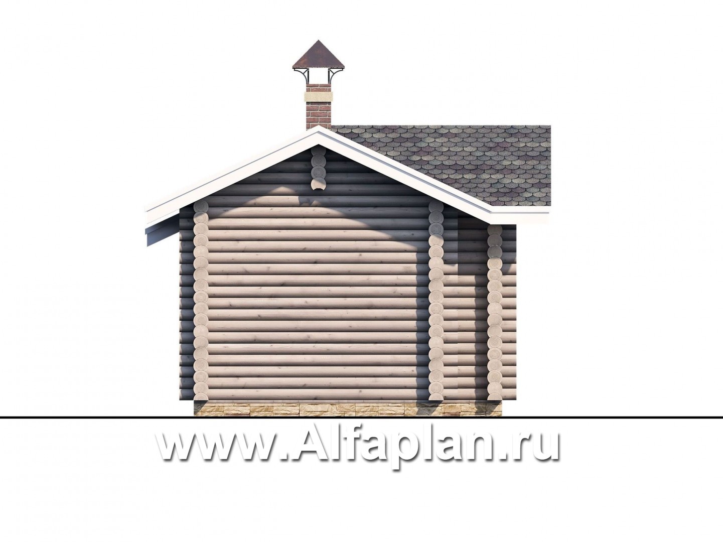 Проекты домов Альфаплан - Уютная одноэтажная деревянная баня с крытой террасой - изображение фасада №3